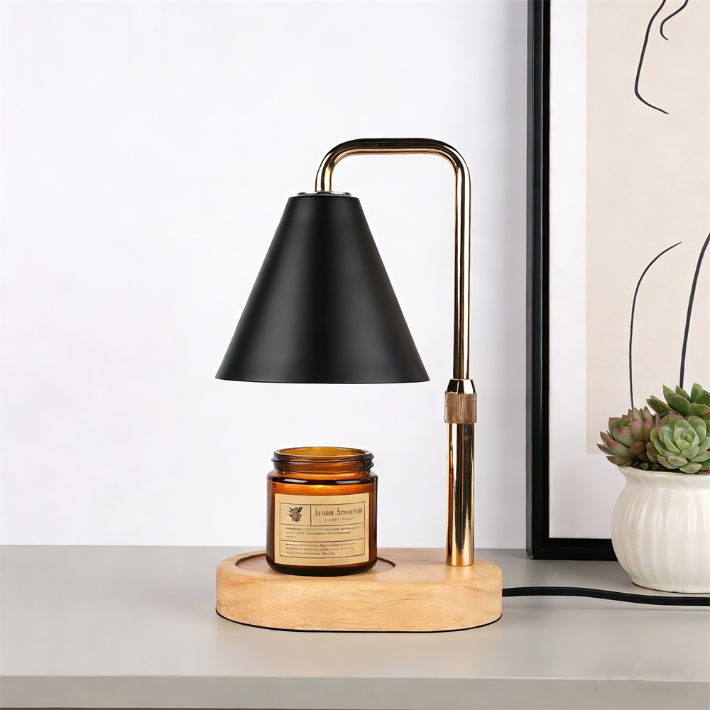 Wax Warmer - Lampada Scaldacandele Nera con Timer, Dimmerabile